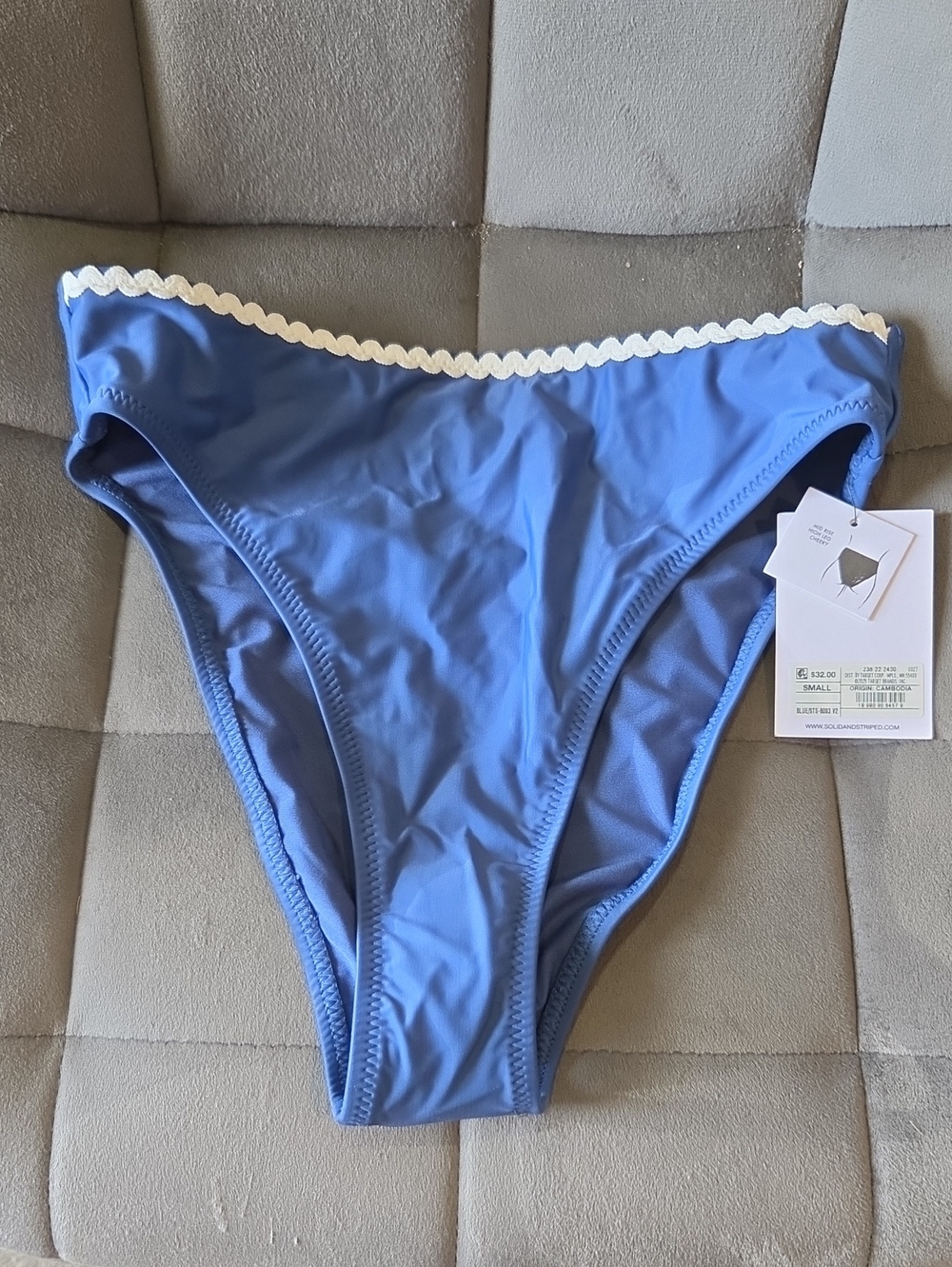 Blue Bikini Bottom with Scallop Trim - Women's Swimwear